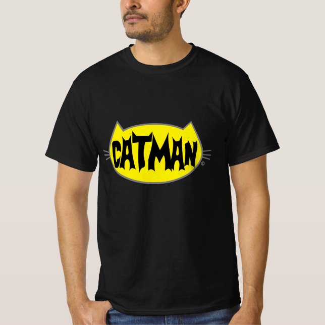 CATMAN Retro Style Cat T Shirt (Front)