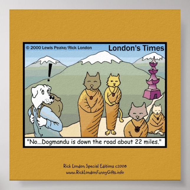 CATmandu & Dogmandu Cartoon Canvas Print (Front)