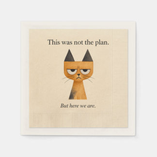 Catmosphere™: This Was Not the Plan Cocktail Napki Napkin
