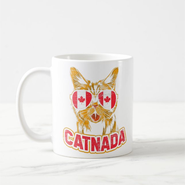 Catnada Canadian Cat Animal Canada Day Canada  Coffee Mug (Left)