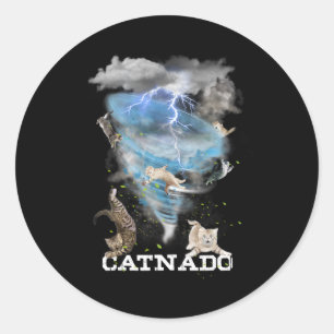 Catnado Funny Best Graphic Cute Cat Lover  Classic Round Sticker