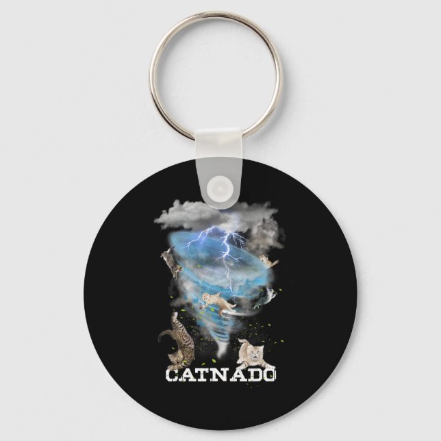 Catnado Funny Best Graphic Cute Cat Lover  Key Ring (Front)