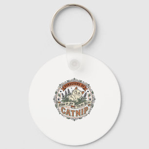 Catnip Cat Catnip Vintage Vector Art Shirt Design_ Key Ring