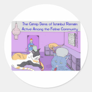 Catnip Dens Of Istanbul Funny Gifts & Tees Classic Round Sticker