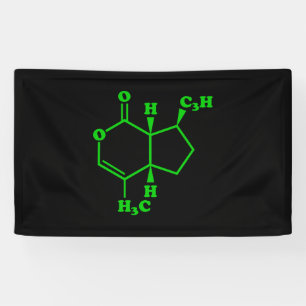 Catnip Nepetalactone Molecular Chemical Formula Banner