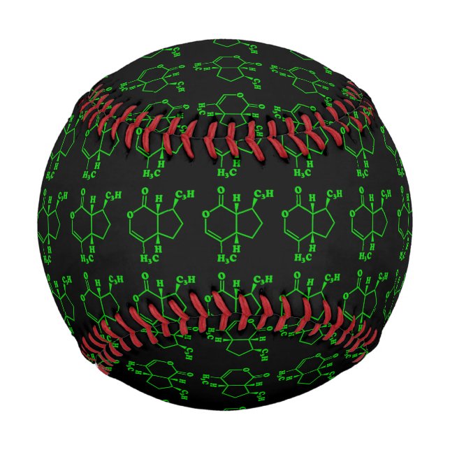 Catnip Nepetalactone Molecular Chemical Formula Baseball (Front)