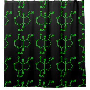 Catnip Nepetalactone Molecular Chemical Formula Shower Curtain