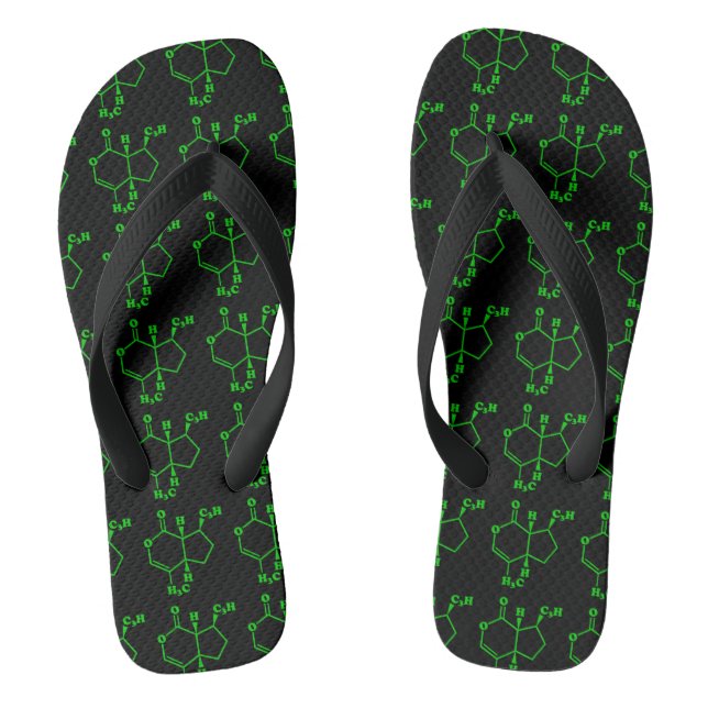 Catnip Nepetalactone Molecular Chemical Formula Thongs (Footbed)