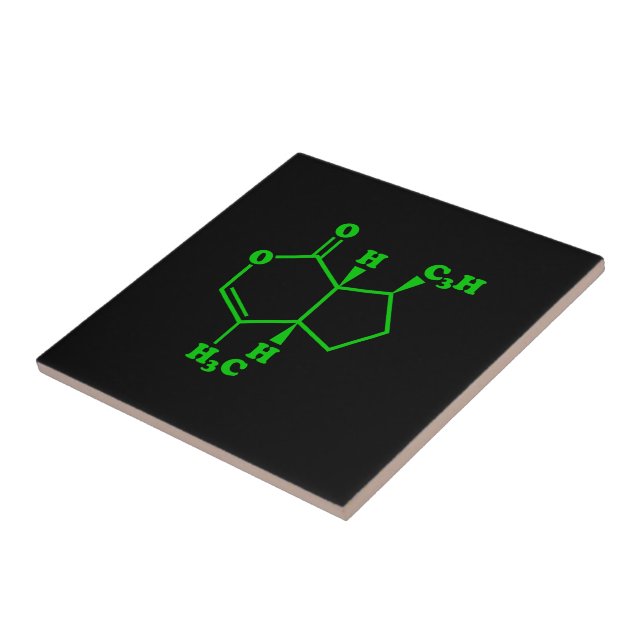 Catnip Nepetalactone Molecular Chemical Formula Tile (Side)
