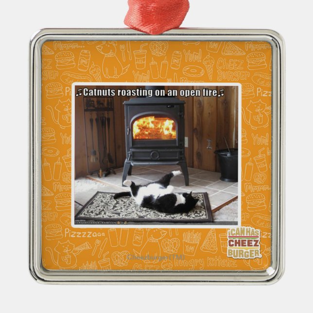 Catnuts roasting metal ornament (Front)
