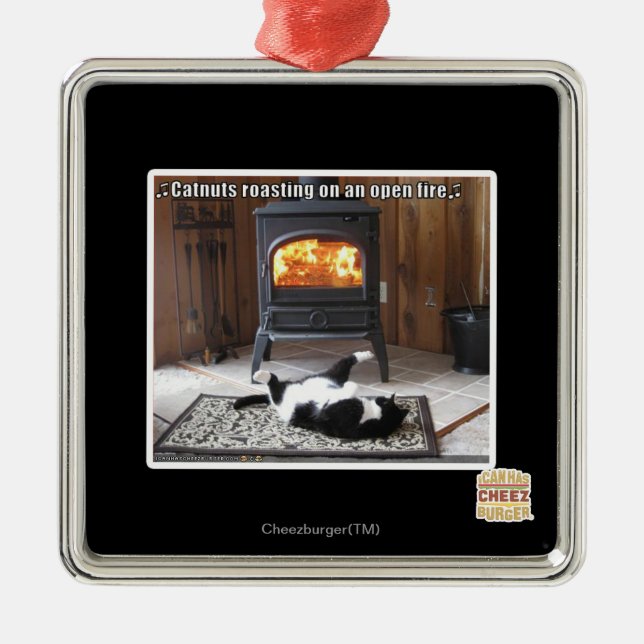 Catnuts roasting metal tree decoration (Front)