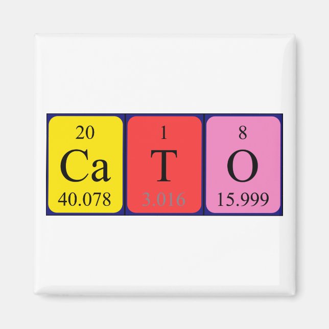 Cato periodic table name magnet (Front)