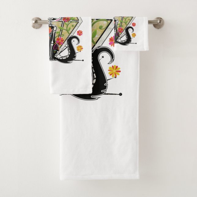 Catoween Halloween Bath Towel Set (Insitu)