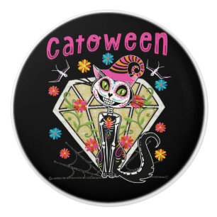 Catoween Halloween Ceramic Knob