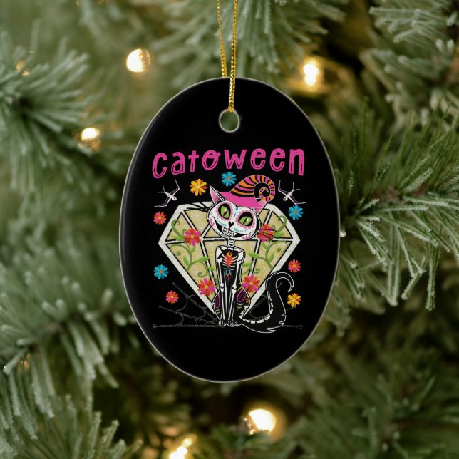 Catoween Halloween Ceramic Ornament (Tree)