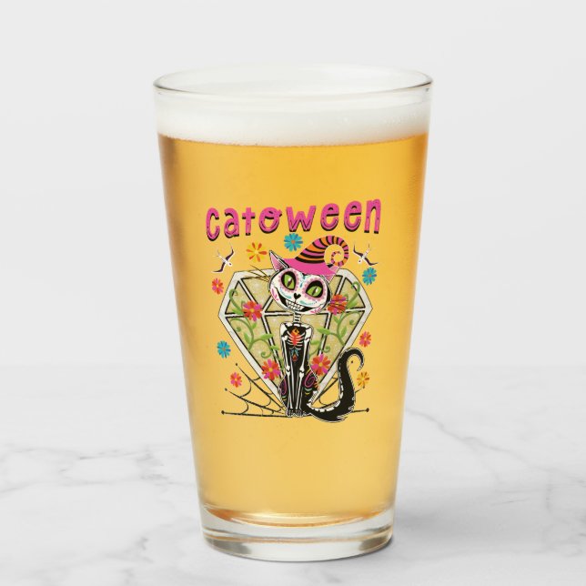 Catoween Halloween Glass (Front Filled)