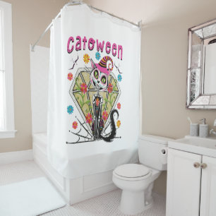 Catoween Halloween Shower Curtain