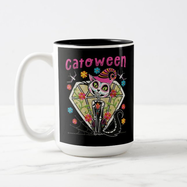 Catoween Halloween Two-Tone Coffee Mug (Left)