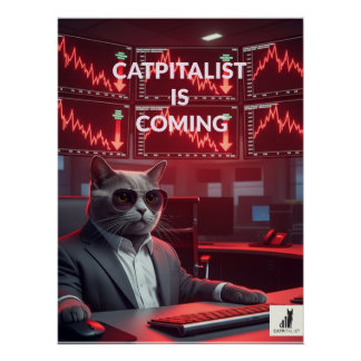 Catpitalist: Funny Market Crash Art Print