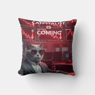 Catpitalist: Market Crash Comedy - Funny Pillow
