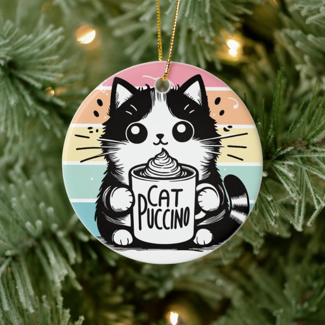 Catpuccino 3 ceramic ornament (Tree)