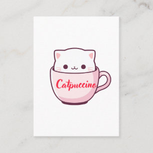 "Catpuccino Cute Cat Coffee Business Card" Card