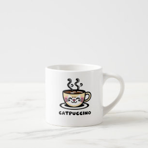 Catpuccino Funny shirt! Cute cappuccino cat mashup Espresso Cup