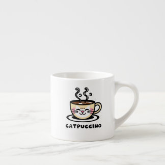Catpuccino Funny shirt! Cute cappuccino cat mashup Espresso Cup