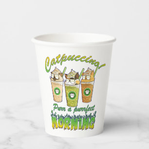 Catpuccino – Purr a Purrfect Morning Cute Cat Paper Cups