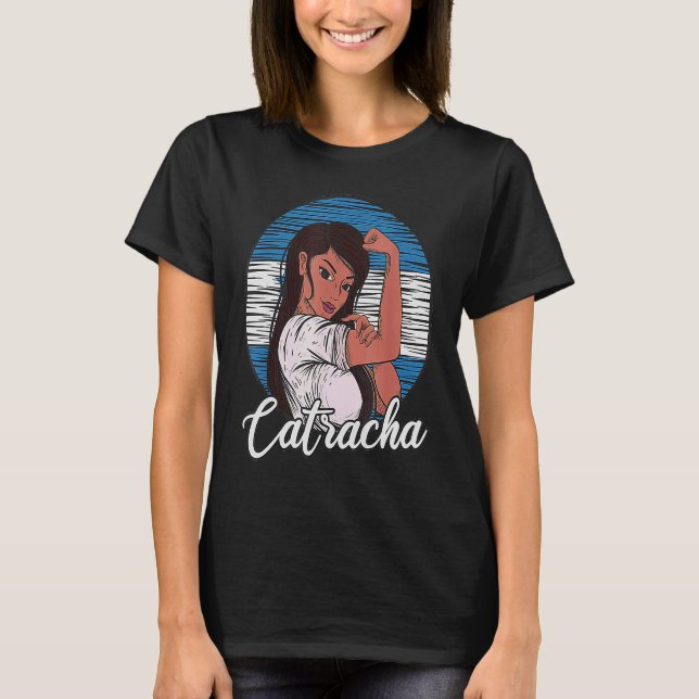 Catracha Honduran Girl Honduras Flag Pride T-Shirt (Front)