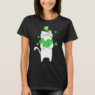 Catricks Day Cat  Shamrock  St Patricks Day Lucky T-Shirt
