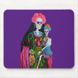 Catrina and Child Day of the Dead Sugar Skull Mouse Pad