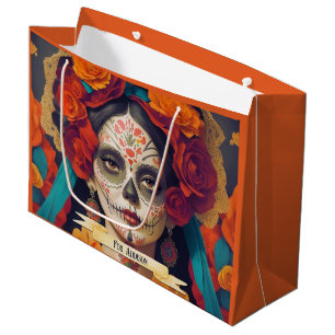 Catrina Day Of The Dead 1 With Text Large Gift Bag