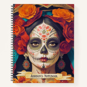Catrina Day Of The Dead 1 With Text Notebook