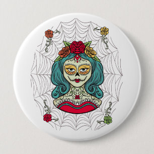 Catrina Día de Muertos Web 10 Cm Round Badge