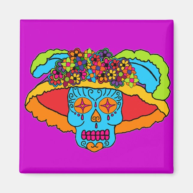 Catrina Sugar Skull Magnet (Front)