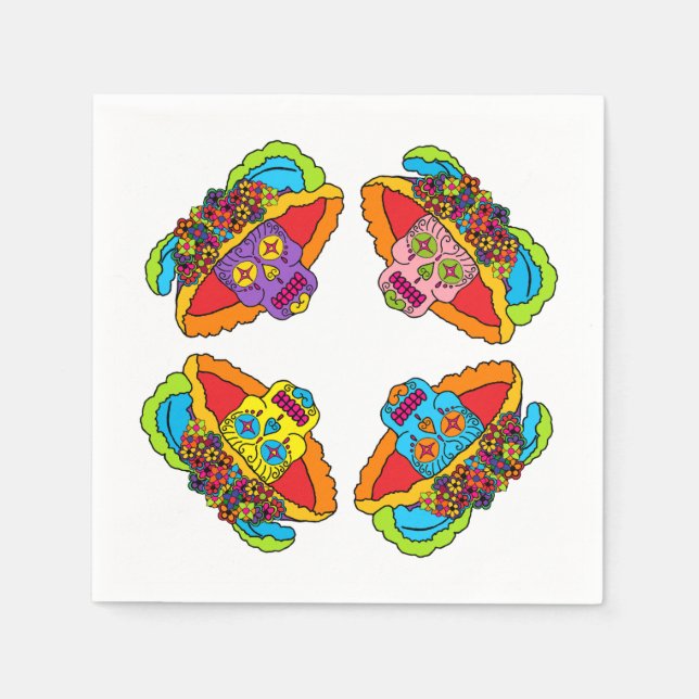 Catrina Sugar Skull Napkin (Front)