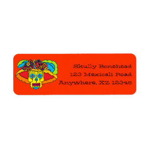 Catrina Sugar Skull Return Address Label