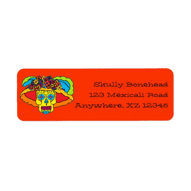 Catrina Sugar Skull Return Address Label (Front)