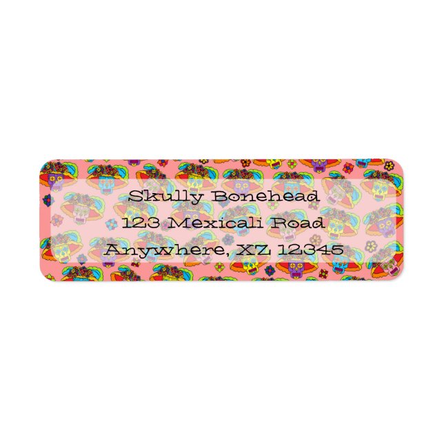 Catrina Sugar Skull Return Address Label (Front)