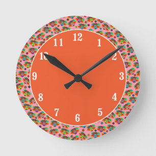 Catrina Sugar Skull Round Clock