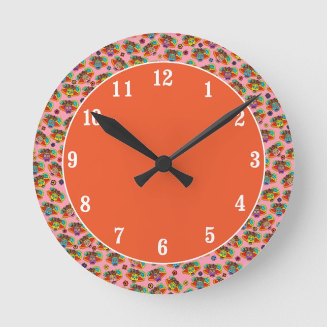 Catrina Sugar Skull Round Clock (Front)