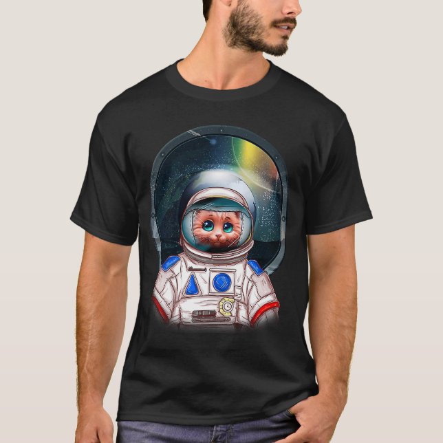 Catronaut Kitten Cat Astronaut Deep Space Cosmic T-Shirt (Front)