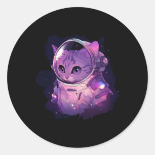 Catronaut Space Cat Galaxy Kitten Astronaut Space Classic Round Sticker