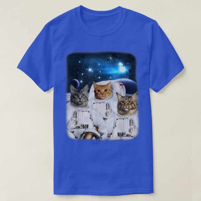 Catronauts Space Cat Astronaut With Cat Head In Ga T-Shirt (Design Front)