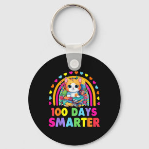 Cats 100th Day Of School Teacher 100 Days Smarter  Key Ring