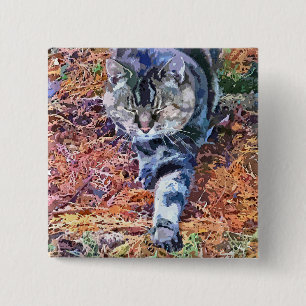 CATS 15 CM SQUARE BADGE