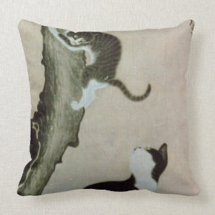 Cats, 17th century (ink on silk) cushion