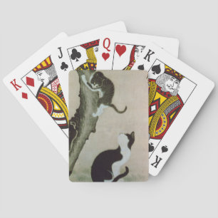 Cats, 17th century (ink on silk) playing cards