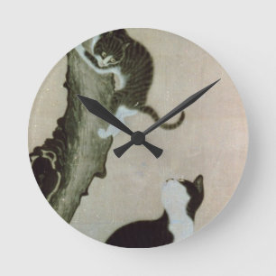 Cats, 17th century (ink on silk) round clock